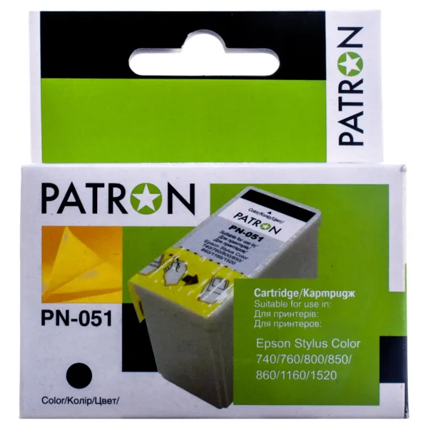Картридж совместимый Epson T051 (C13T05114210) 630 стр, черный Patron (PN-051)