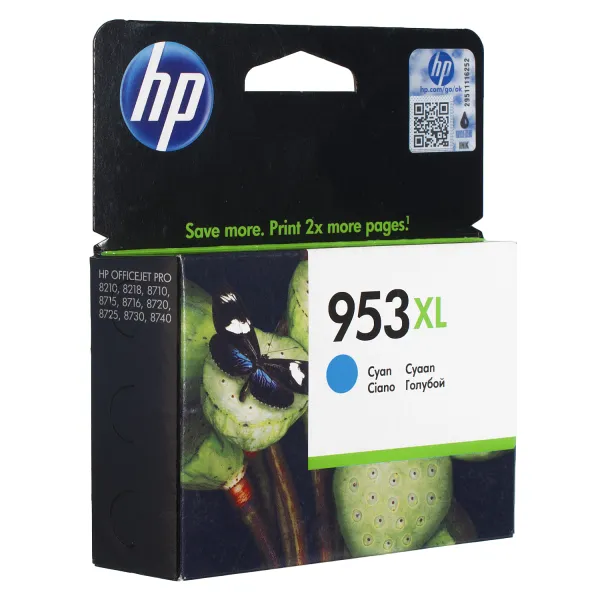 Картридж №953XL 1450 стр, голубой HP (F6U16AE)