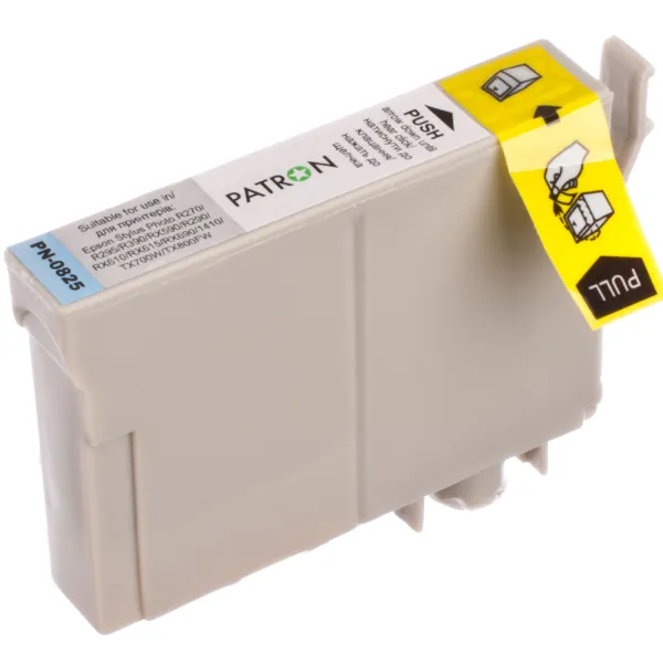 Картридж совместимый Epson T0815/T0825 XL (C13T11154A10/C13T11254A10) 410 стр, светло-голубой Patron (PN-0825) - Фото 4