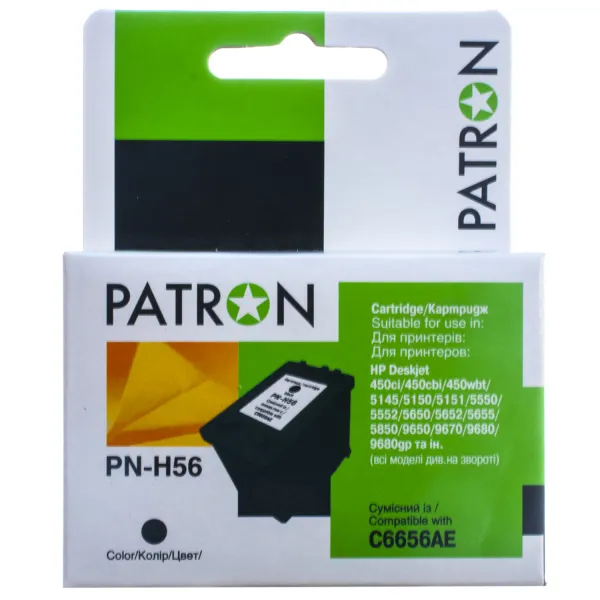 Картридж сумісний HP 56 (C6656GE/C6656AE) 520 арк, чорний Patron (PN-H56) - Фото 4