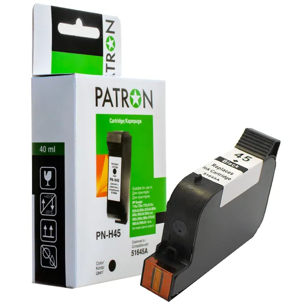 Картридж совместимый HP 45 (51645AE) 930 стр, черный Patron (PN-H45)
