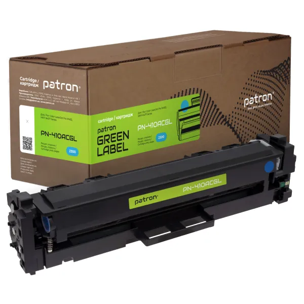 Картридж совместимый HP 410A (CF411A) голубой Green Label Patron (PN-410ACGL)