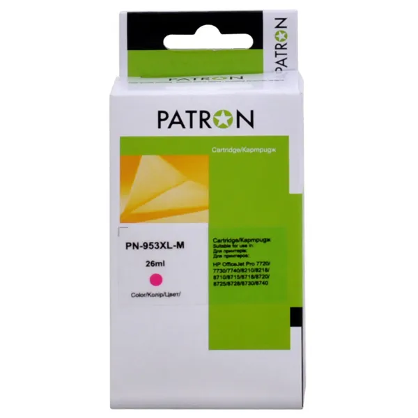 Картридж совместимый HP 953XL (F6U13AE/F6U17AE) 1600 стр, пурпурный Patron (PN-953XL-M)