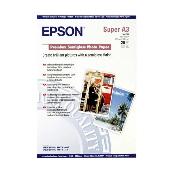 Фотопапір Premium Semigloss А3+, 20 арк Epson (C13S041328)
