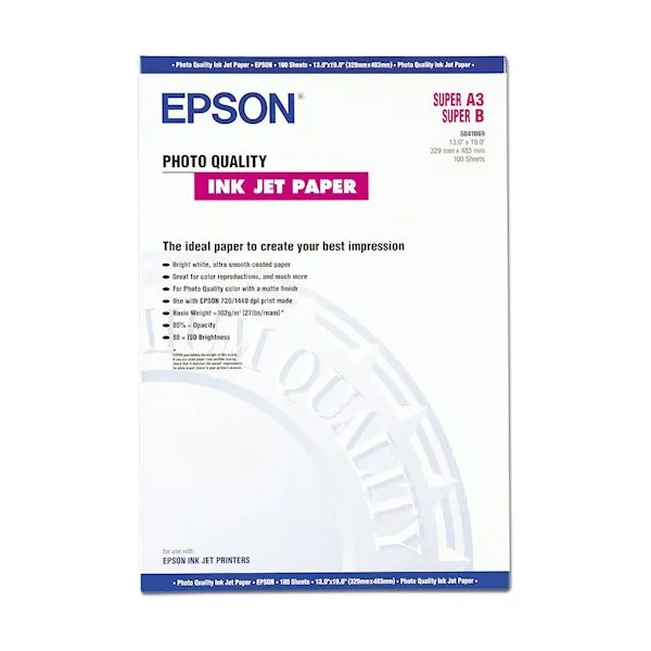 Фотопапір Photo Quality Ink Jet Paper A3+, 100 арк Epson (C13S041069)