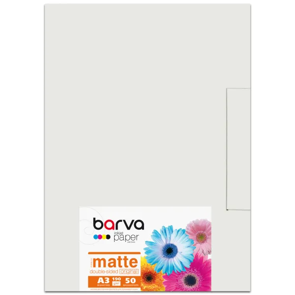 Фотобумага матовая двусторонняя 190 г/м2, A3, 50 л Original Barva (IP-B190-124)