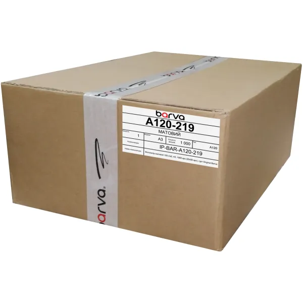 Фотобумага матовая 120 г/м2, A3, 1000 л (20х50 л), bulk Original Barva (IP-A120-219)