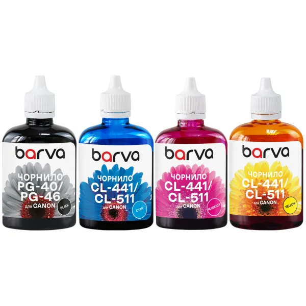 Комплект чернил совместимых для Canon PG-40BK + CL-41C/M/Y специальные 4x90 г, пигментные/водорастворимые, BK/C/M/Y Barva (CPG40-090-MP)