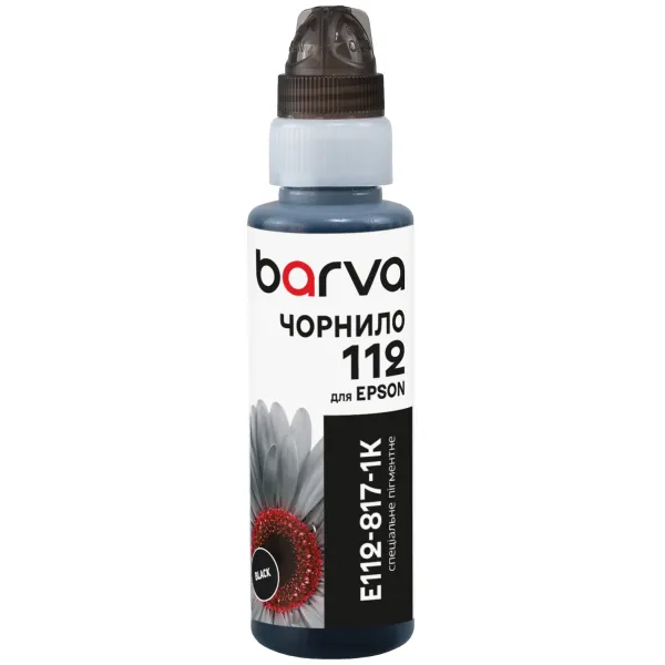 Чернила совместимые для Epson 112 BK специальные 100 мл, флакон OneKey (1K), пигментные, черные Barva (E112-817-1K)