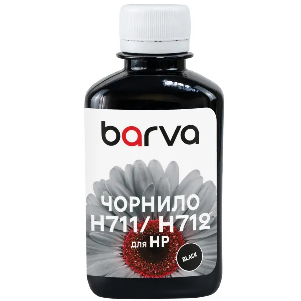 Чернила для HP 711/712 BK специальные 180 мл, пигментные, черные Barva (H711-857) - Фото 1 