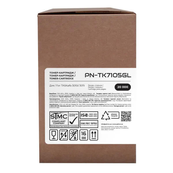 Тонер-картридж сумісний Kyocera Mita TK-7105 Green Label Patron (PN-TK7105GL) - Фото 2