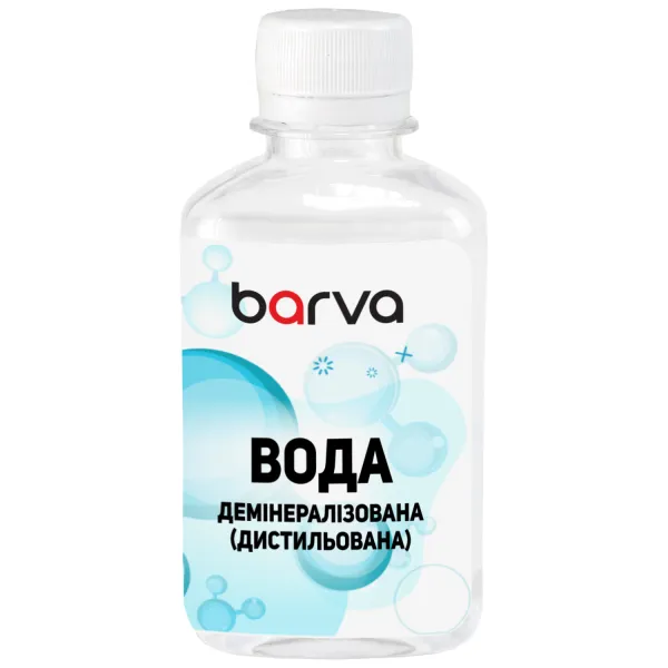 Вода дистиллированная деминерализованная для промывки картриджей и печатающих головок 180 мл Barva (F5-H2O-180)