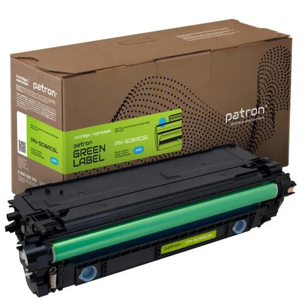 Картридж совместимый HP 508A (CF361A) Green Label, голубой Patron (PN-508ACGL)