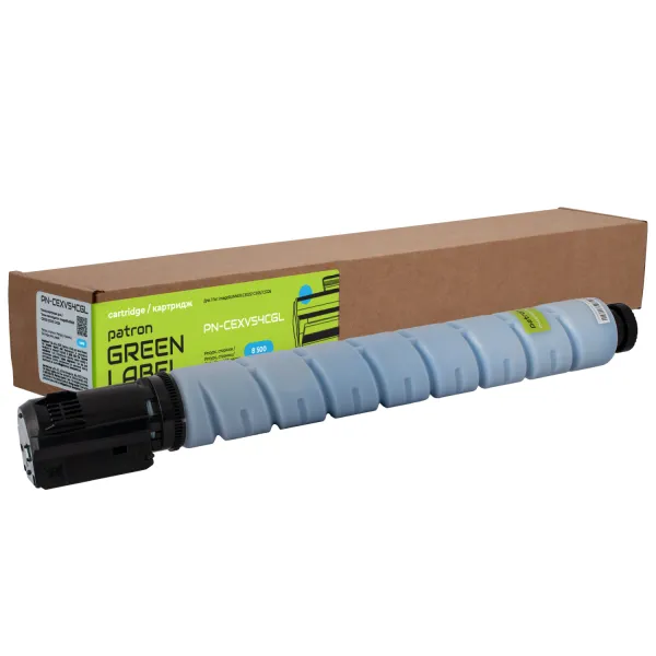 Тонер-картридж совместимый Canon C-EXV54 Green Label, голубой Patron (PN-CEXV54CGL)