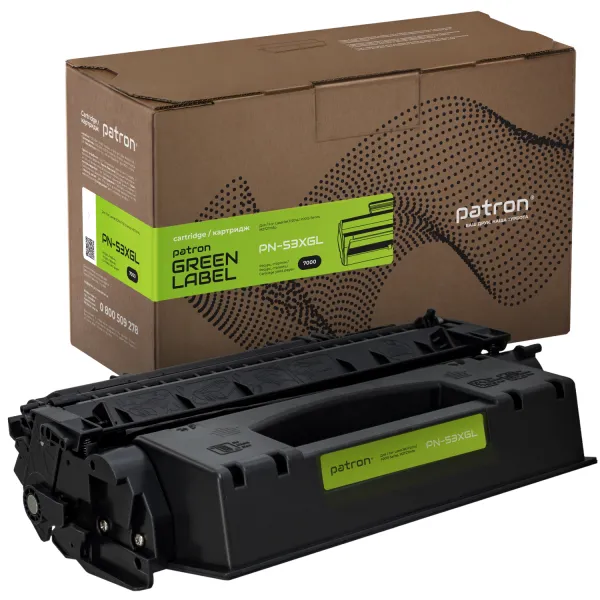 Картридж совместимый HP 53X (Q7553X) Green Label Patron (PN-53XGL)