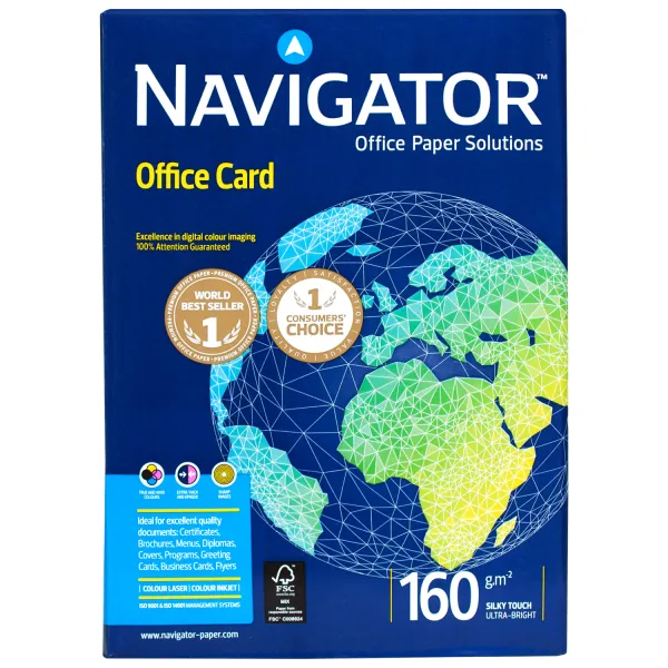 Бумага офисная А4, 160 г/м2, 250 л, класс А Navigator (146613)