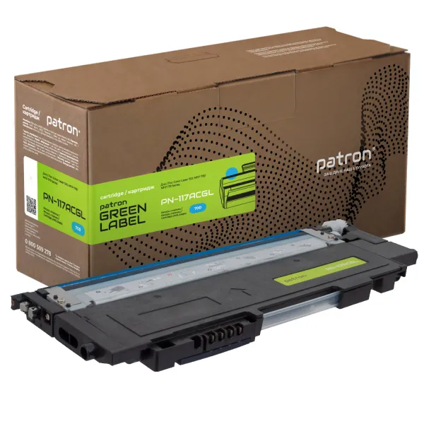 Тонер-картридж совместимый HP 117A (W2071A) Green Label, голубой Patron (PN-117AСGL)