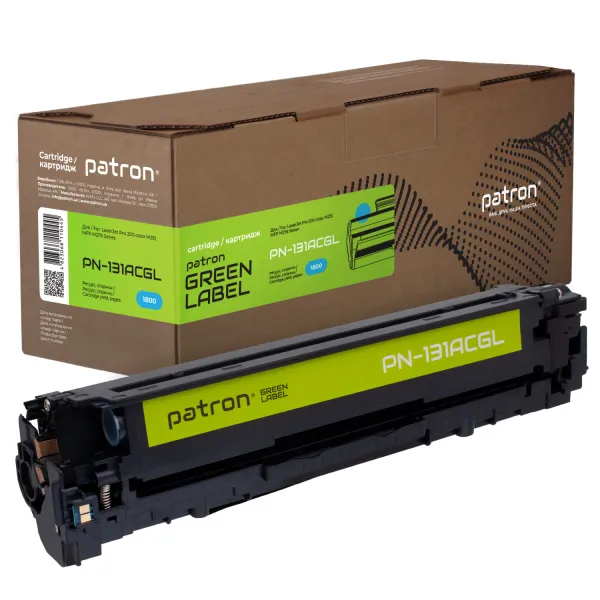 Картридж совместимый HP 131A (CF211A) Green Label, голубой Patron (PN-131AСGL)