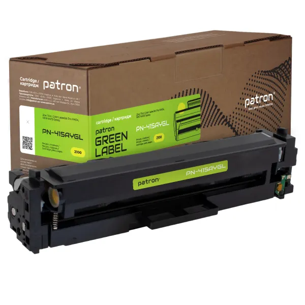 Картридж совместимый HP 415A (W2032A) Green Label, желтый Patron (PN-415AYGL)