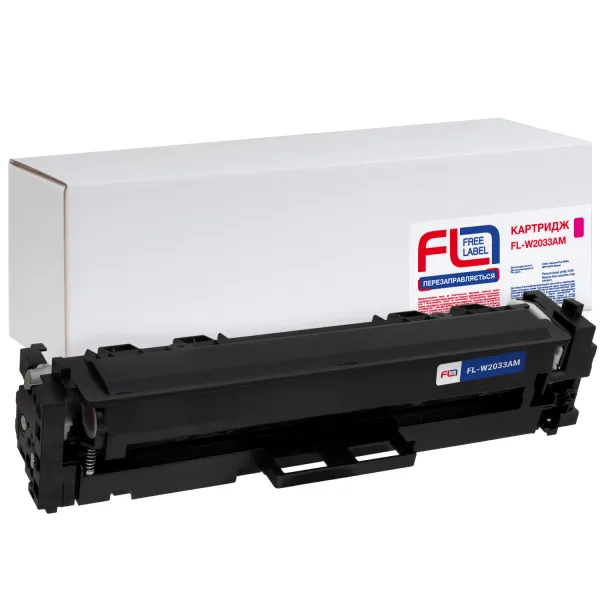 Картридж сумісний HP 415A (W2033A) пурпуровий, версія без чипа Free Label (FL-W2033AM)