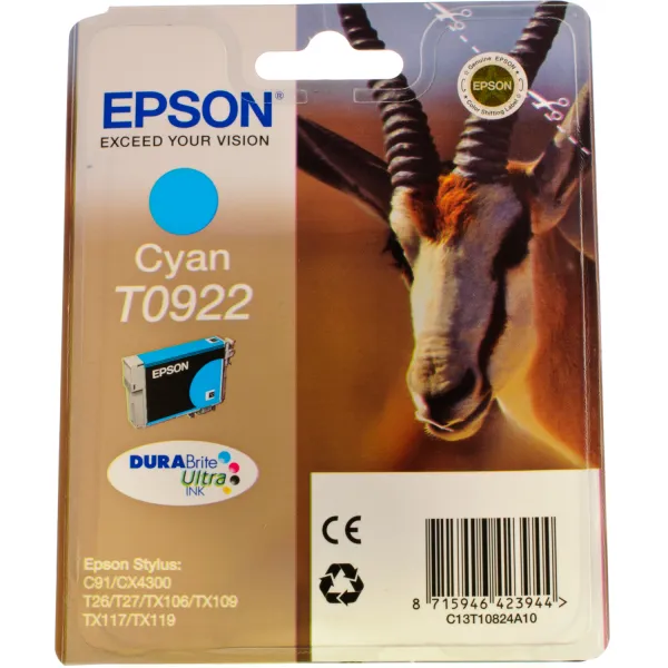 Картридж T09224A/T10824A голубой Epson (C13T10824A10) - Фото 2