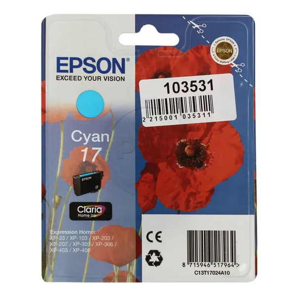 Картридж №17 голубой Epson (C13T17024A10)