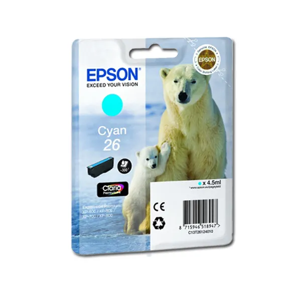 Картридж №26 голубой Epson (C13T26124010)