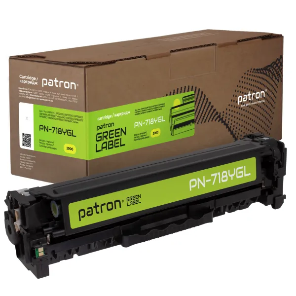 Картридж совместимый Canon 718 желтый Green Label Patron (PN-718YGL)