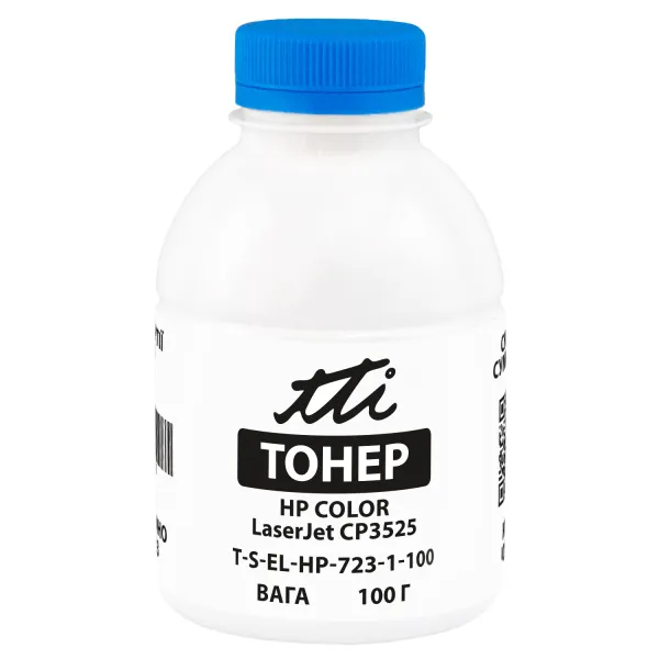 Тонер HP Color LaserJet CP3525 флакон, 100 г, блакитний TTI (TSM-T723-1-100)