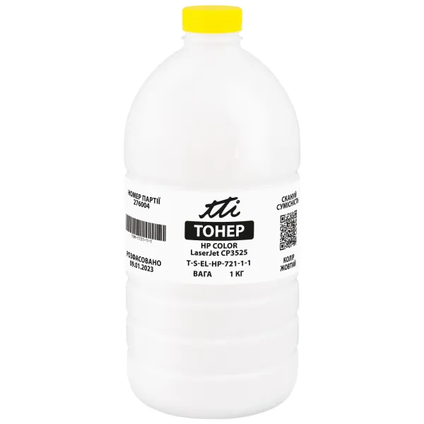 Тонер HP Color LaserJet CP3525 флакон, 1 кг, жовтий TTI (TSM-T721-1-1)