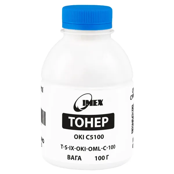 Тонер Oki C5100 флакон, 100 г, голубой Imex (TSM-OML-C-100)