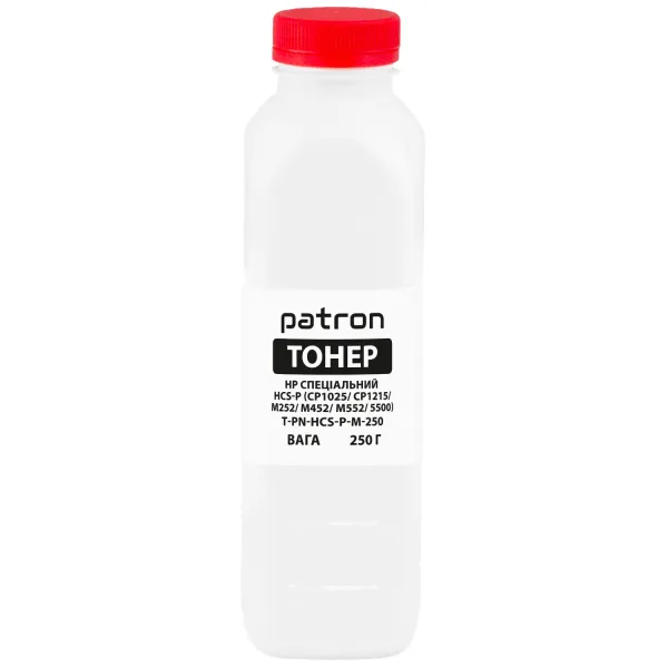 Тонер HP специальный HCS-P флакон, 250 г, пурпурный Patron (PN-HCS-P-M-250)