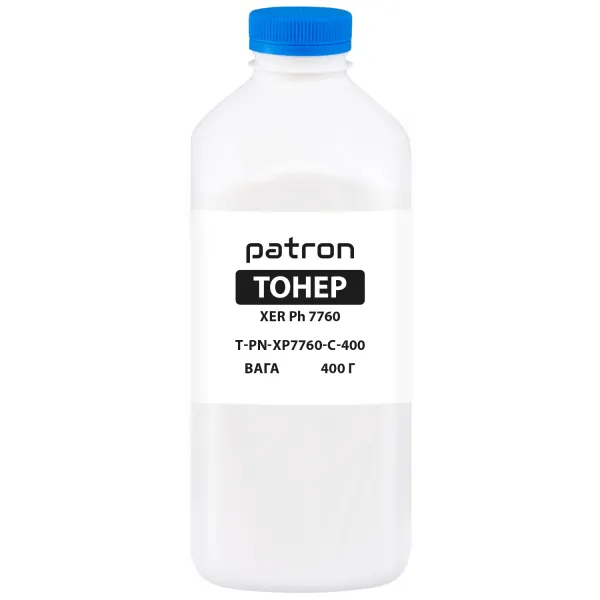 Тонер XER Ph 7760 флакон, 400 г, блакитний Patron (PN-XP7760-C-400)