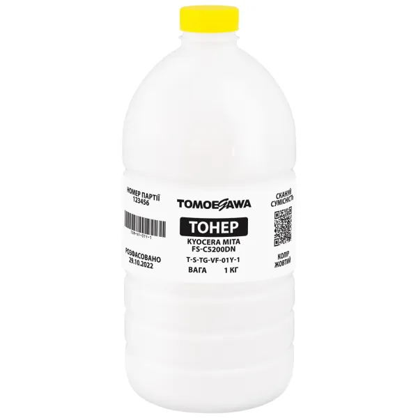 Тонер Kyocera Mita FS-C5200DN флакон, 1 кг, жовтий Tomoegawa (TSM-VF-01Y-1)