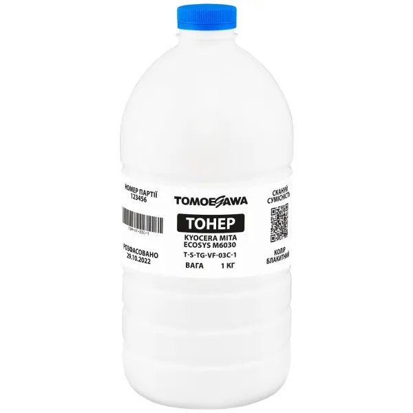 Тонер Kyocera Mita Ecosys M6030 флакон, 1 кг, голубой Tomoegawa (TSM-VF-03C-1)