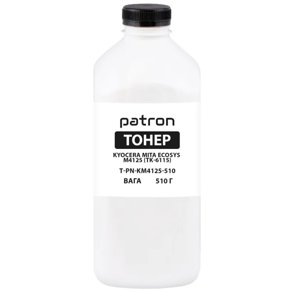 Тонер Kyocera Mita ECOSYS M4125 (TK-6115) флакон, 510 г Patron (PN-KM4125-510)