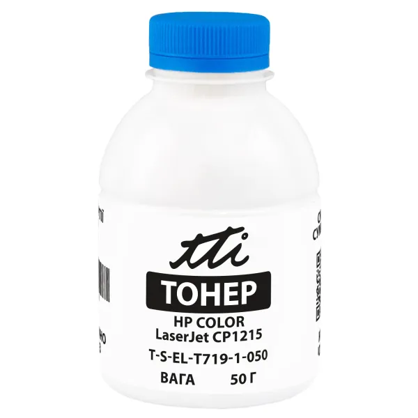 Тонер HP CLJ CP1215 флакон, 50 г, голубой TTI (TSM-T719-1-050)
