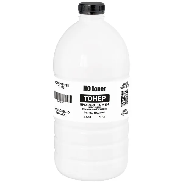 Тонер HP LaserJet Pro M102 версия для совместимых картриджей, флакон, 1 кг HG toner (TSM-HG240-1)