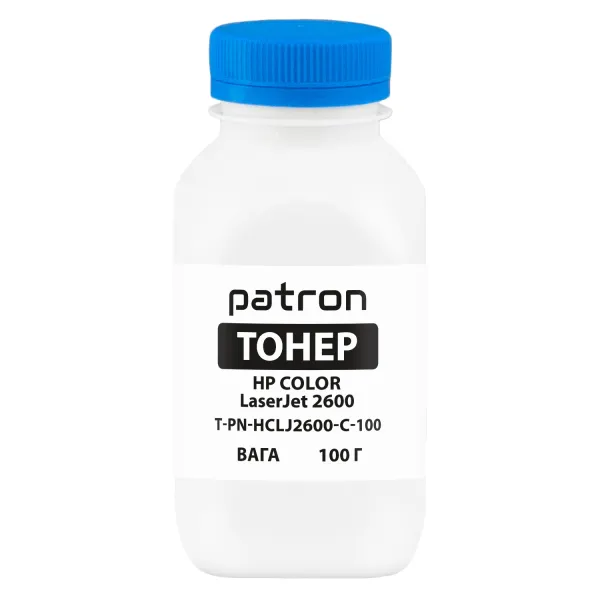Тонер HP CLJ 2600 флакон, 100 г, блакитний Patron (PN-HCLJ2600-C-100)