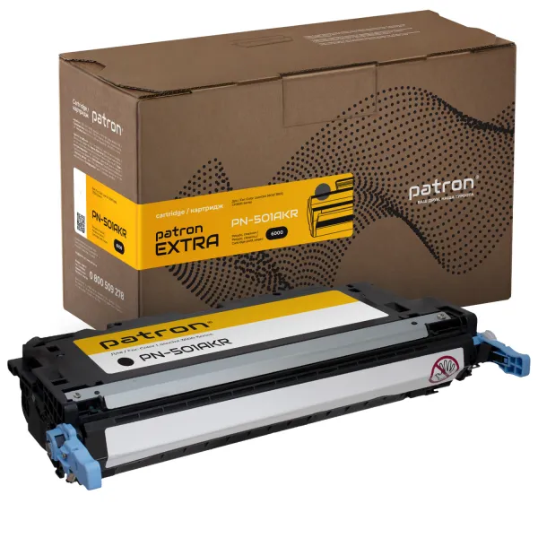 Картридж совместимый HP 501A (Q6470A) черный Extra Patron (PN-501AKR)