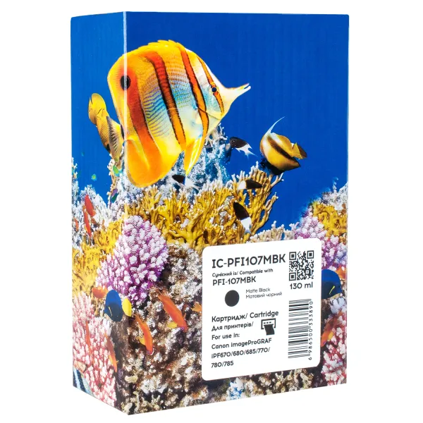 Картридж сумісний Canon PFI-107MBK (6704B001) 130 мл, матовий чорний Barva (IC-PFI107MBK)