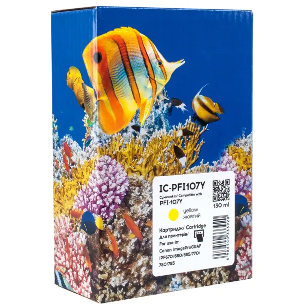 Картридж совместимый Canon PFI-107Y (6708B001) 130 мл, желтый Barva (IC-PFI107Y)
