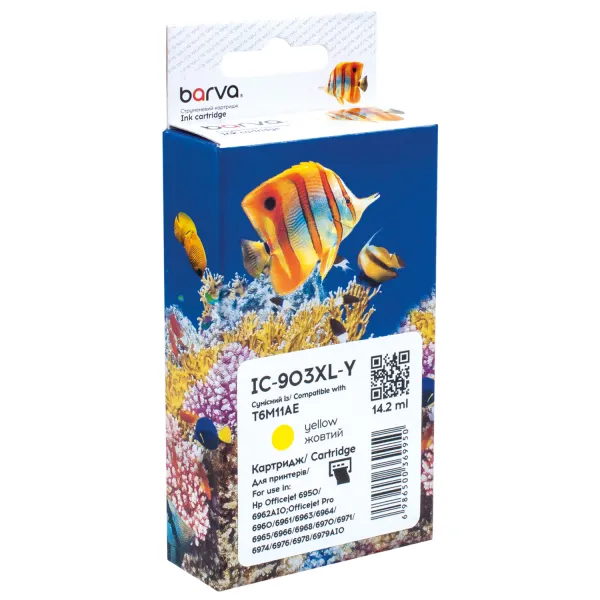 Картридж совместимый HP 903XL (T6L95AE/T6M11AE) 825 стр, желтый Barva (IC-903XL-Y)