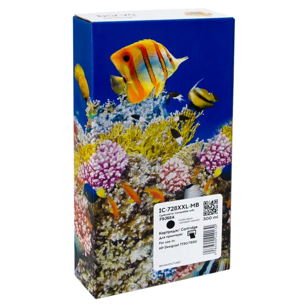 Картридж совместимый HP 728 (F9J68A) версия U1-U30, 300 мл, матовый черный Barva (IC-728XXL-MB)