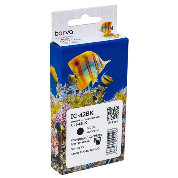 Картридж совместимый Canon CLI-42BK (6384B001) 900 стр, черный Barva (IC-42BK)