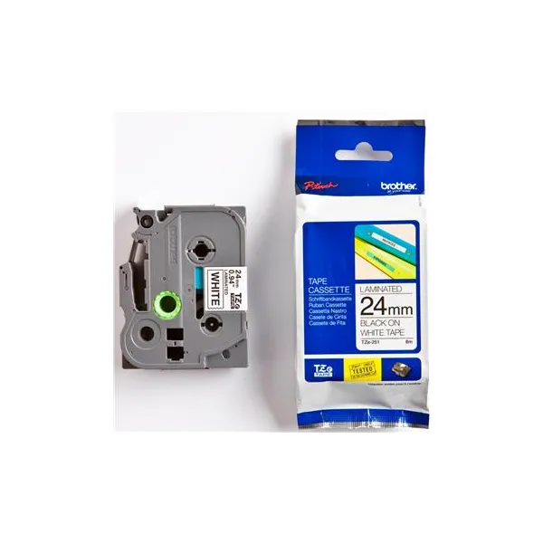 Стрічка TZE251 друк чорним на білому, 24 мм Brother (TZE251)