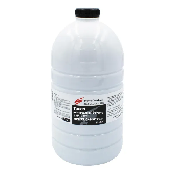 Тонер HP универсальный MPTCOL3 флакон, 1 кг, черный SCC (MPTCOL-1KG-KOS3-P)