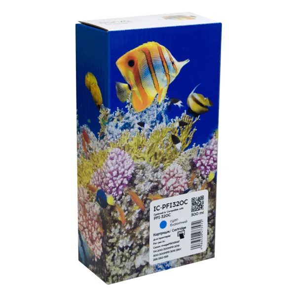 Картридж совместимый Canon PFI-320C (2891C001AA) 300 мл, голубой Barva (IC-PFI320C)