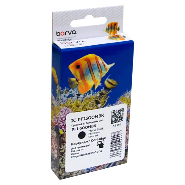 Картридж сумісний Canon PFI-300MBK (4192C001) 1750 арк, матовий чорний Barva (IC-PFI300MBK)