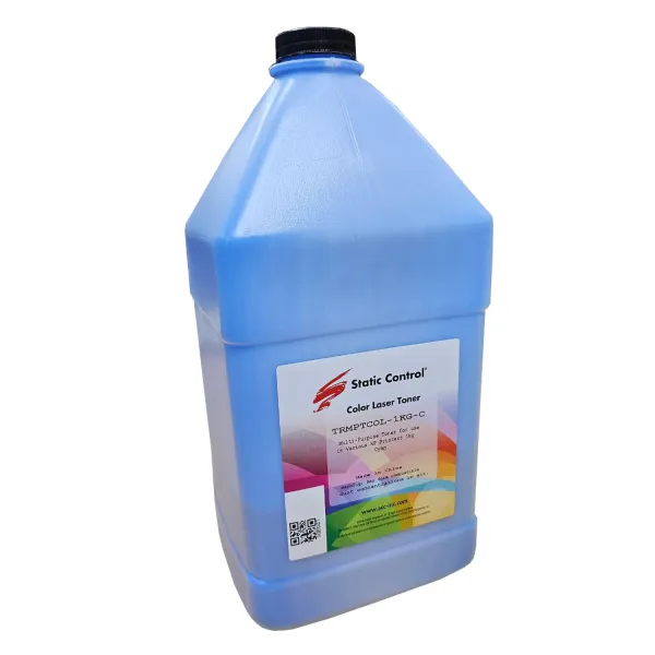 Тонер HP универсальный TRMPTCOL флакон, 1 кг, голубой SCC (TRMPTCOL-1KG-C)